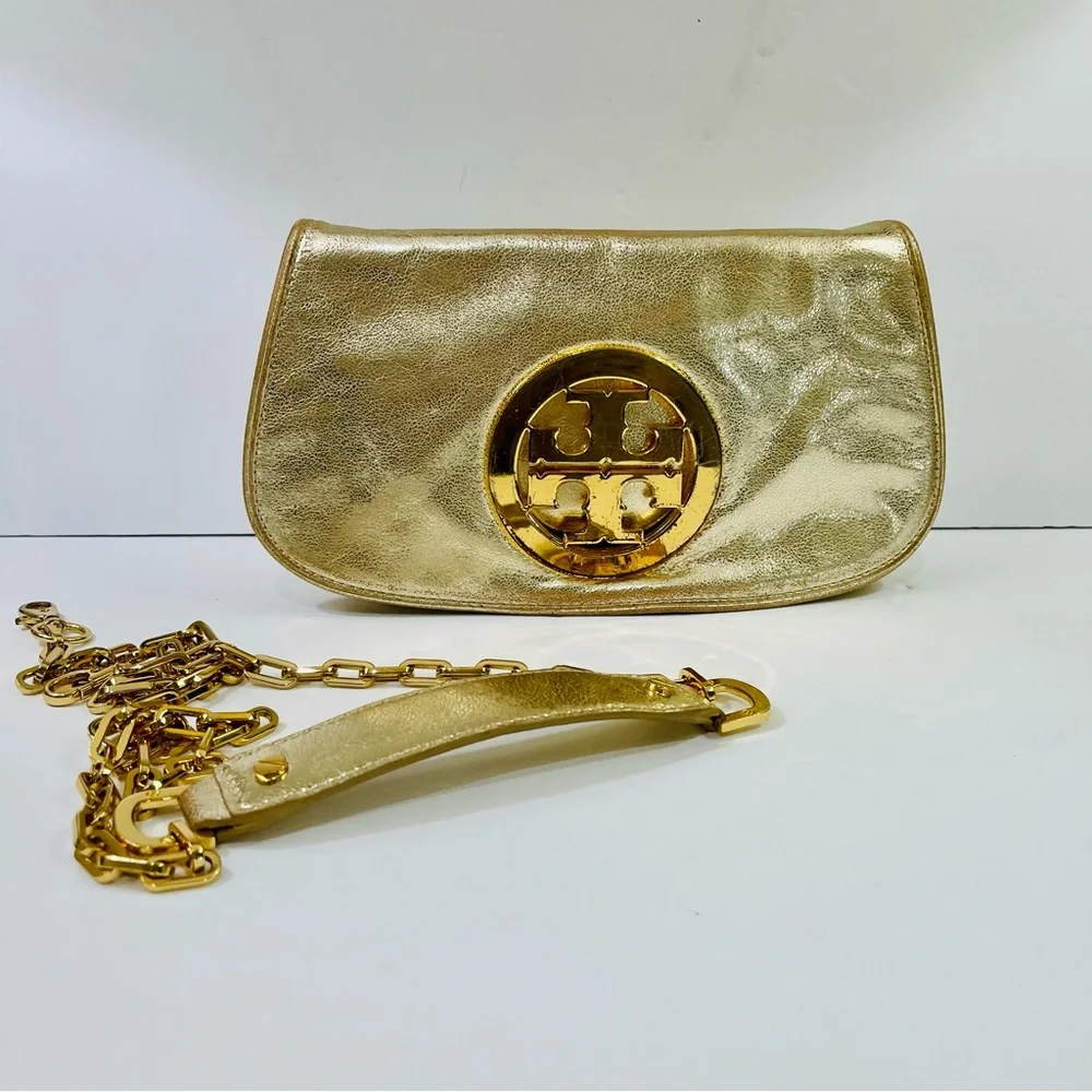 Tory Burch Reva Gold Chain Shoulder Bag - Picture 11 of 16